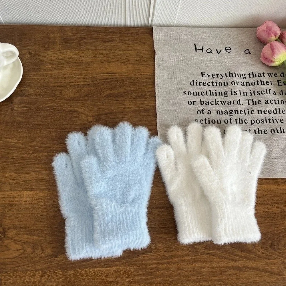 新しい肥厚フリース 5 本指手袋防風保温タッチスクリーン手袋防寒サイクリング手袋女性