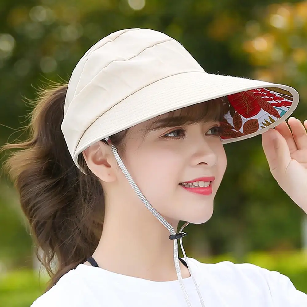 حار السيدات الصيف الشمس حماية واسعة حافة قبعة للشاطئ طوي قبعة الشمس للنساء الأشعة فوق البنفسجية حماية فارغة أفضل القبعات قبعة السفر في الهواء الطلق