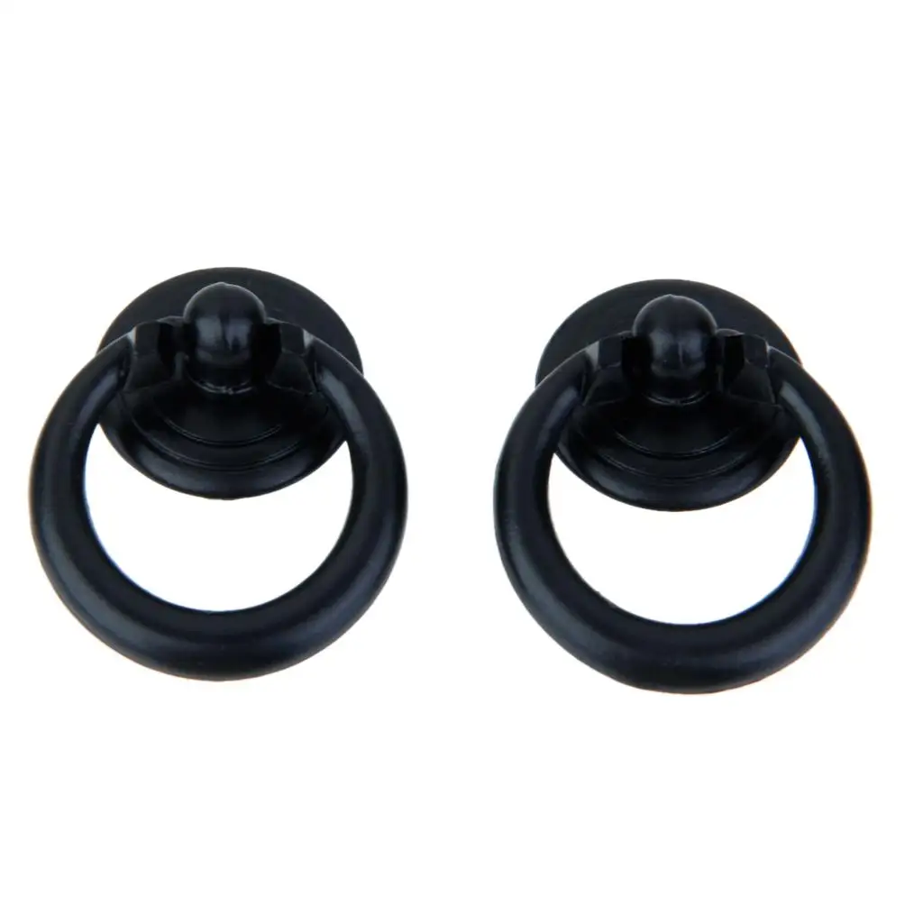 2PCS Retro Single Hole Knob Door Bin Dresser Wardrobe Ring Pull Handle