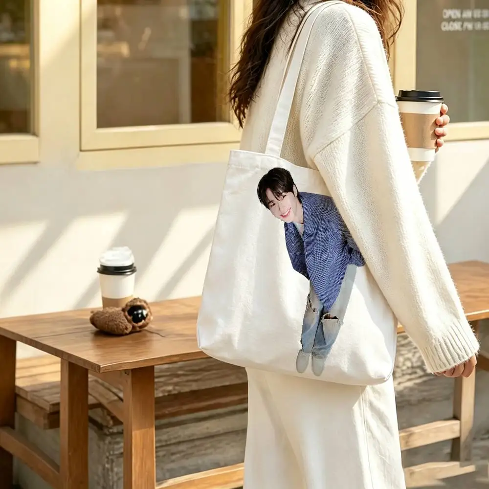 Byeon Woo S-Seok Korea Actor Print Canvas Tote Bag Handbag For Daily School Commute Casual Shoulder Bag