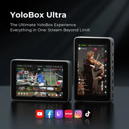 YoloLiv YoloBox Ultra Portable Multicamera Encoder Streamer Switcher Monitor Recorder 8