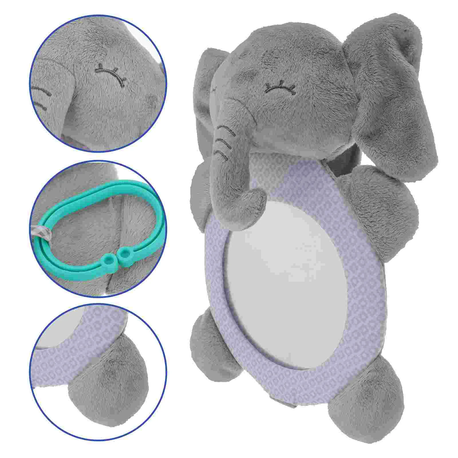 Distorting Mirror Car Vanity Baby Tummy Time Elephant Rear Facing Seat Carseat Animal