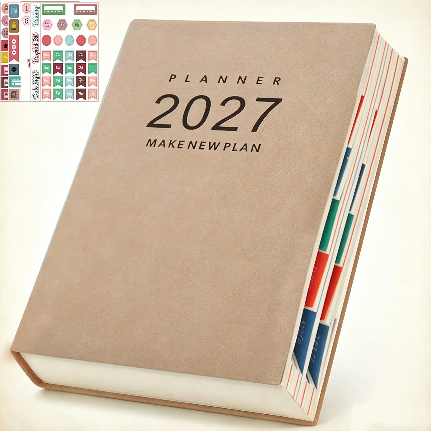 2027 A5 Softcover Calendar Journal 400 Pages Self‑discipline Check‑in Planner Efficiency‑boosting Schedule Notebook Four Color