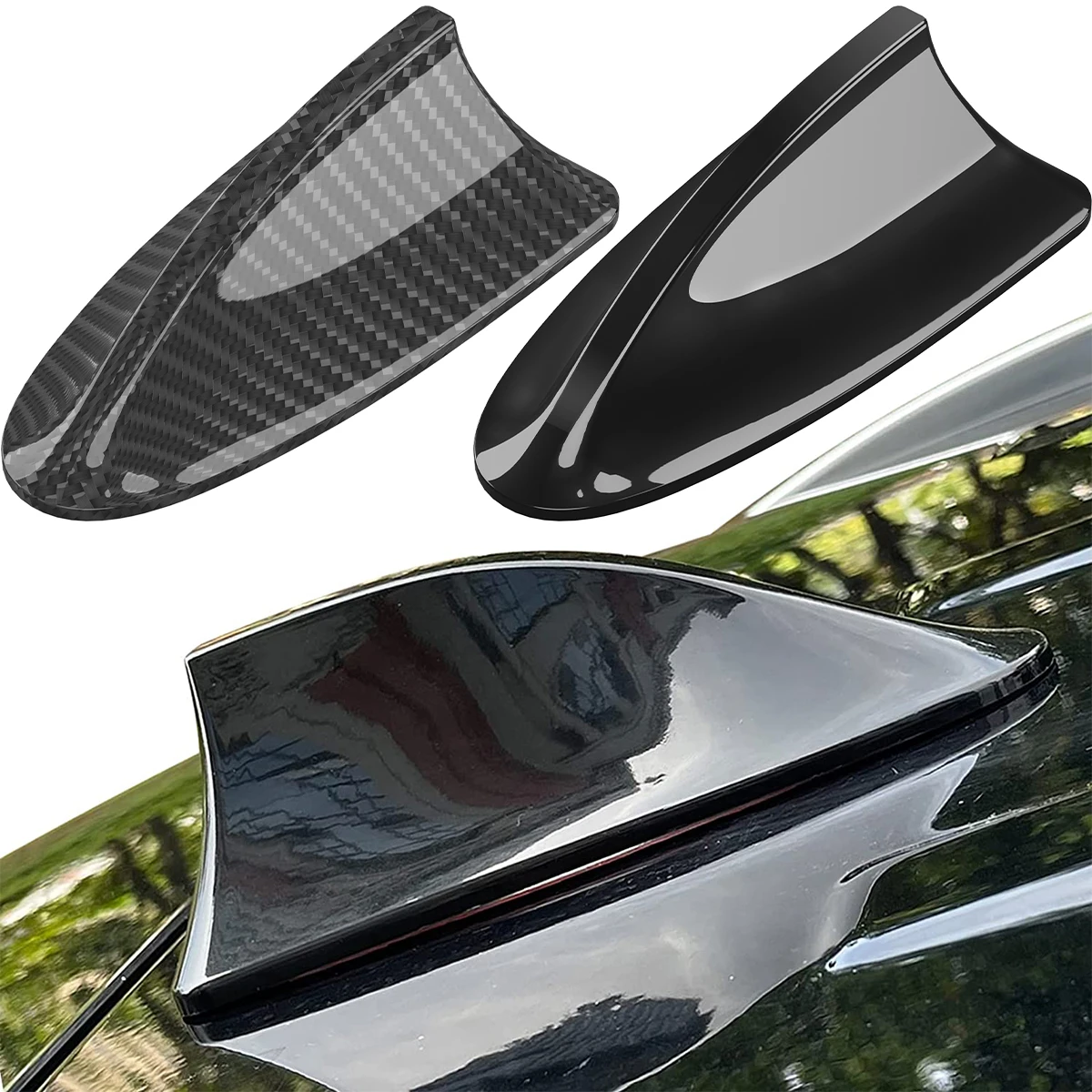 Antena de aleta de tiburón para coche, Base aérea de techo de coche con forma de aleta resistente a la intemperie, Base de señal de Radio autoadhesiva, cubierta de antena de aleta Universal