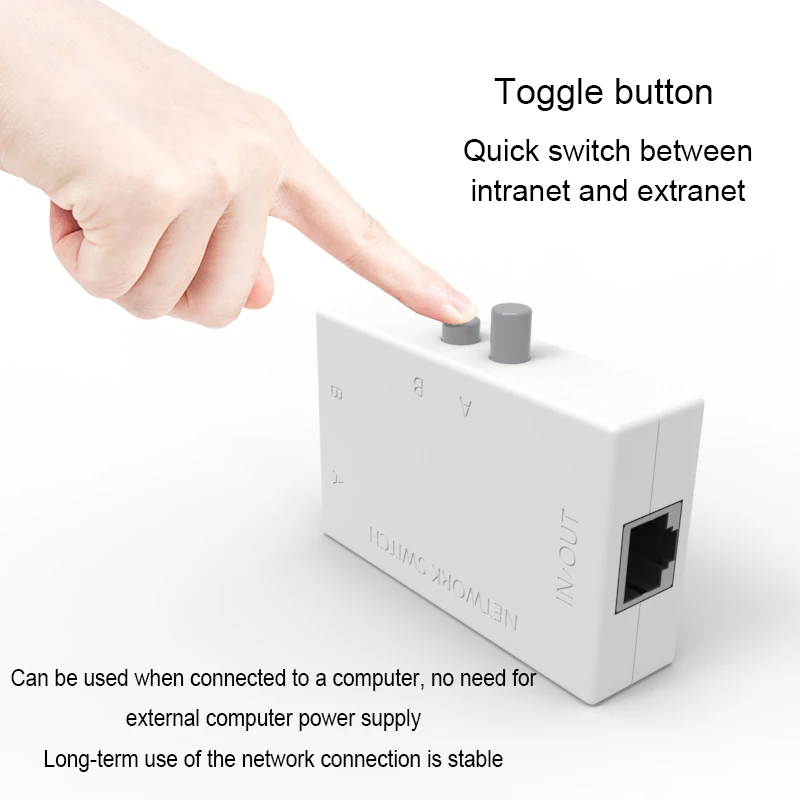 1 in 2 out Port RJ45 Netzwerk Switch Ethernet Dual 2 Weg Port Manuelle Sharing Adapter HUB RJ-45 Netzwerk Box Splitter für Laptop PC