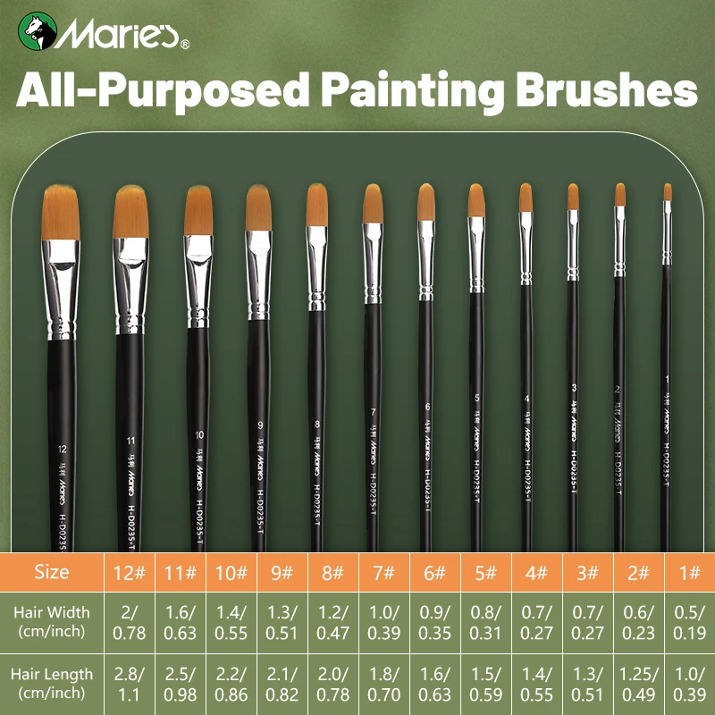 12 Size Artist Brush Set 5