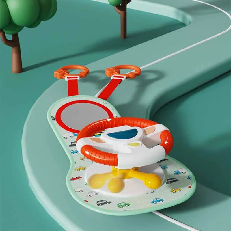 Kids Steering Wheel Toy Fun Backseat Driving Simulation Musical Sound Realistic Steering Wheel Early Education Enlightenment Toy