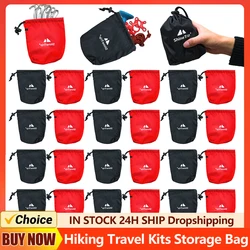 1-10pcs Outdoor Camping Hiking Kits Storage Bag Nail Wind Rope Buckle Drawstring Pouch Multi-function Sundries Organizer