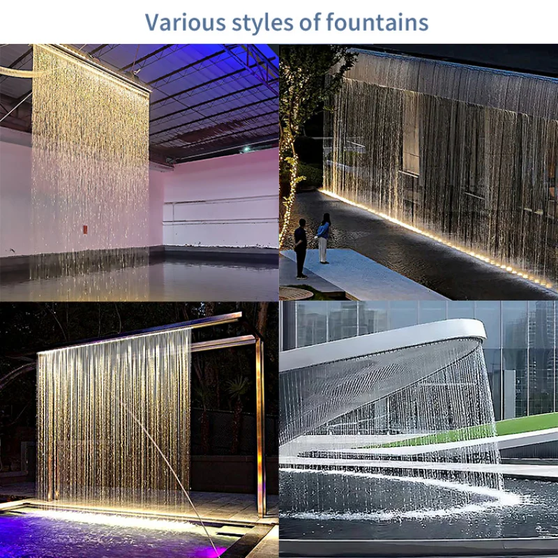 custom.2026 Luxury Curtain With LED Light Customized Home Fountain