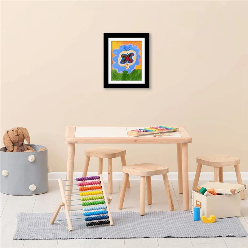 

Children Flip Picture Frame Front Opening Kids Art Display Frames 13.8X10.4Inch, For Kids Drawing Crafting (Black, 2PCS)