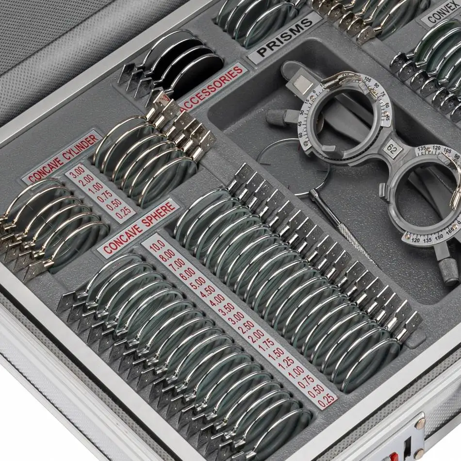 104 Pcs Trial Lens Set Metal Ring TLS-104BM Trail Frame 1 Year CE ISO Certified for Professional Optometry Use