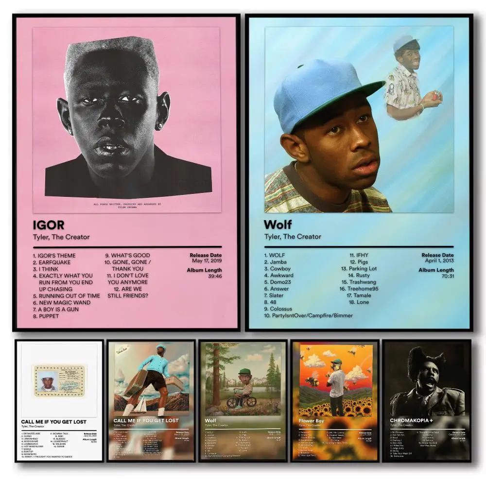 Singer T-Tyler The Creator Album Poster PP Wall Decor Posters Celebrity Music Art Prints Bedroom Office Gift
