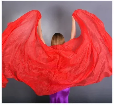 Hot-Selling solid color Belly Dance 100% real Silk Veils Popular 11 colors Stage Performance Props silk Veil Shawls S/M/L Size