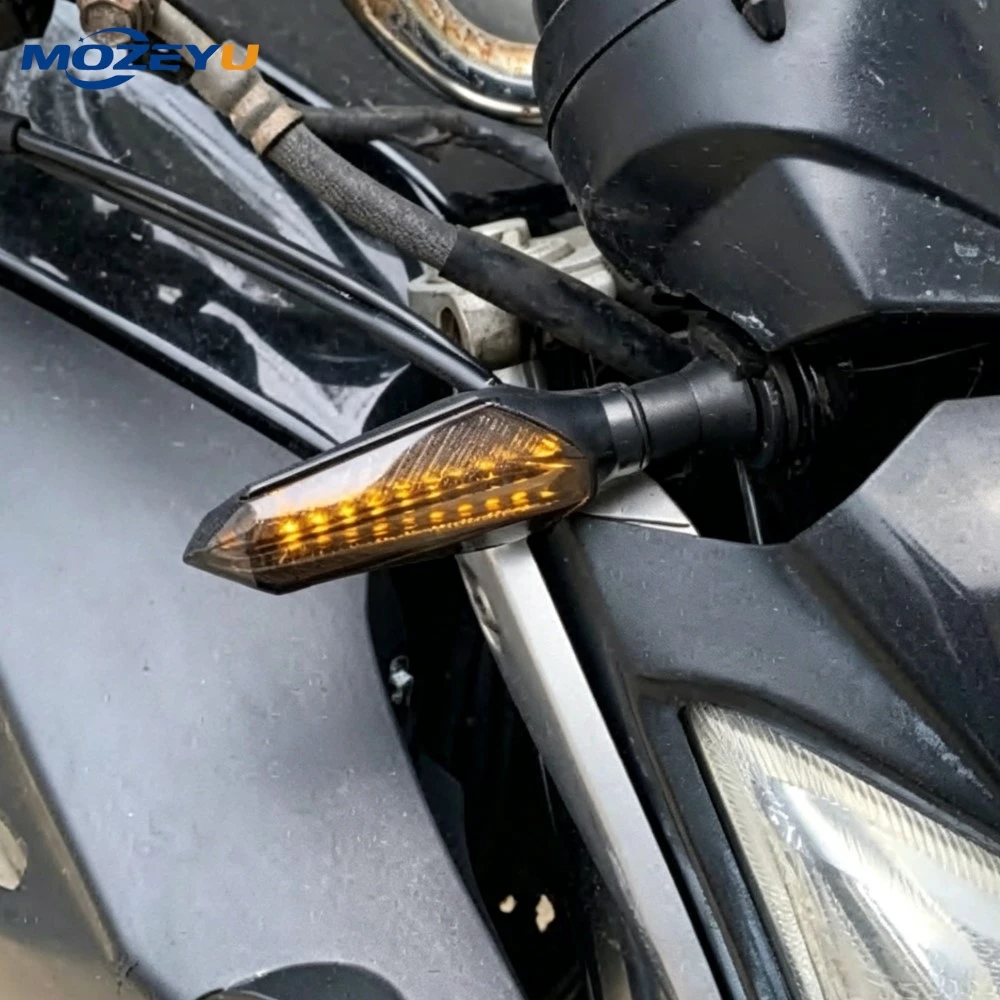 

2Pcs LED Motorcycle Turn Signal Light LED Flashers Amber Blinker Indicator Motorbike Front Rear Tail Lamp Accessories
