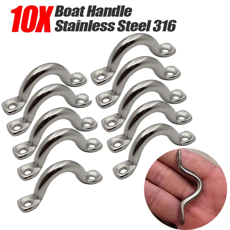 10x Uchwyt 4/5/6mm Drutowy pasek do oczu Łódź Marine Tie Down Fender Hook Canopy Silniki Akcesoria 316 Stal nierdzewna 4mm 5mm 6mm
