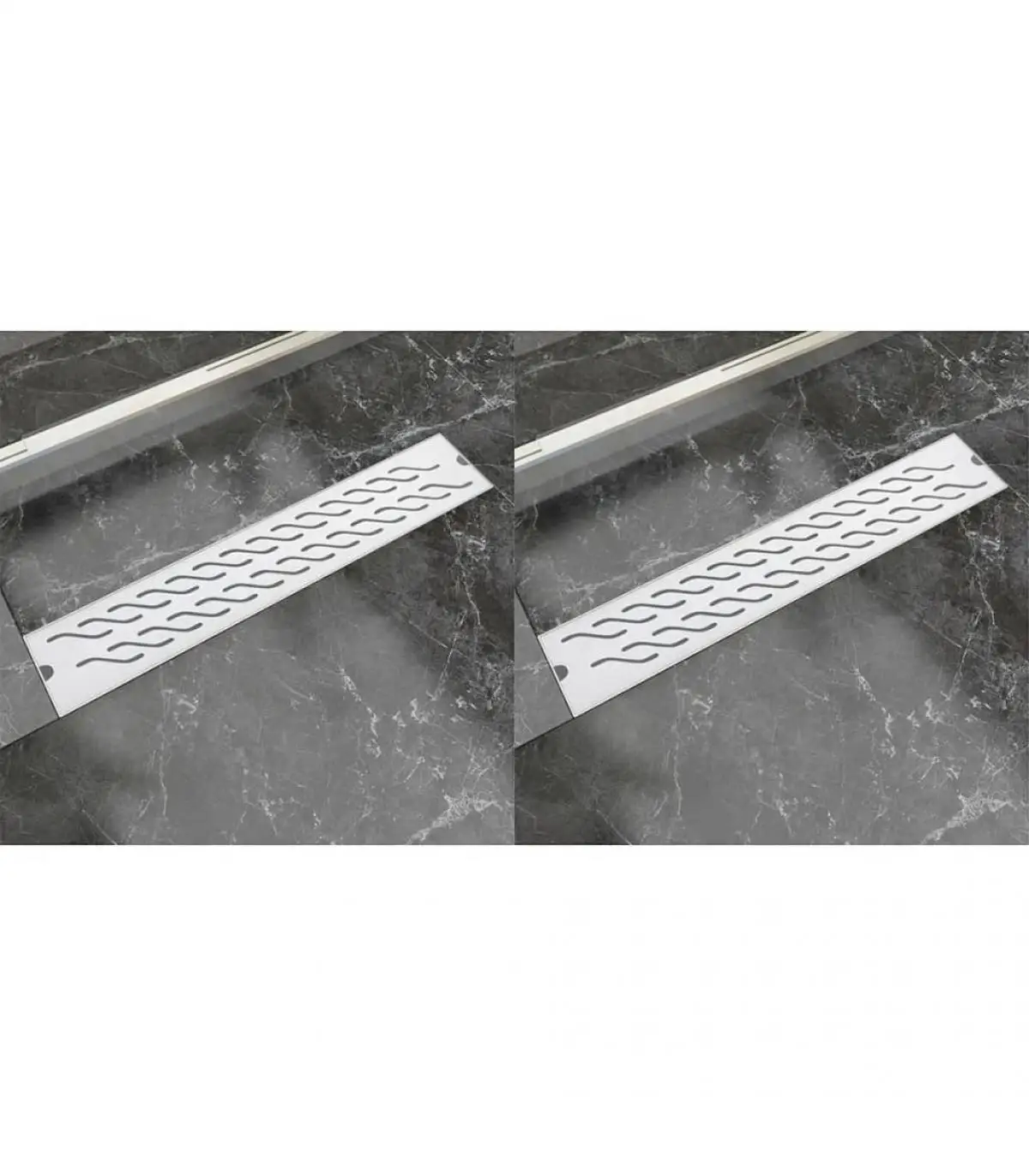 2 PCs curved 630x140mm stainless steel linear shower drain drains