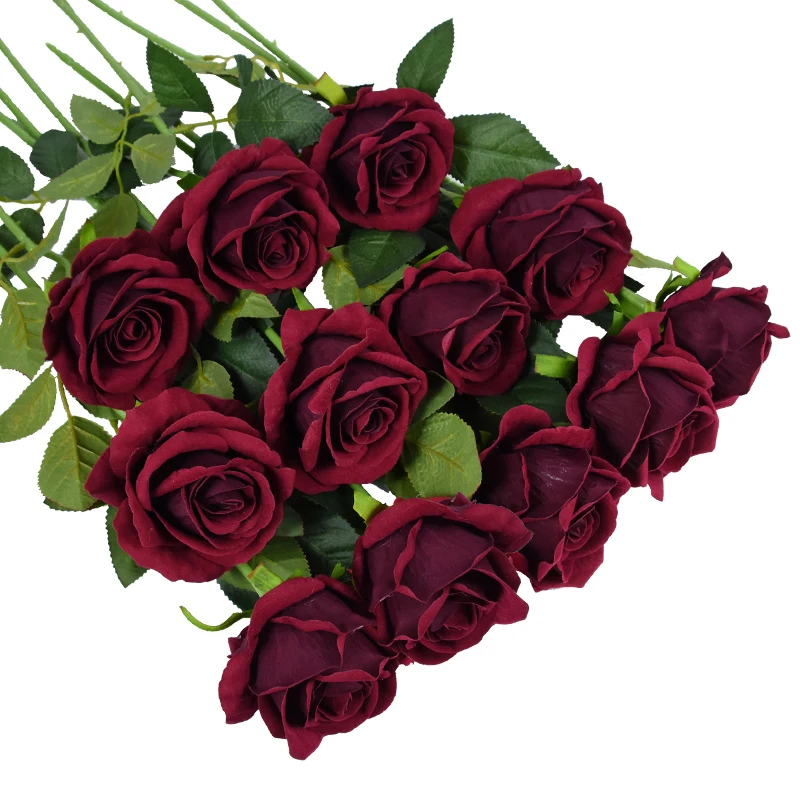 5/10Pcs Künstliche Blumen Bouquet Rote Seide Gefälschte Rose Blume für Hochzeit Hause Tisch Dekoration Weihnachten valentinstag tag Geschenk