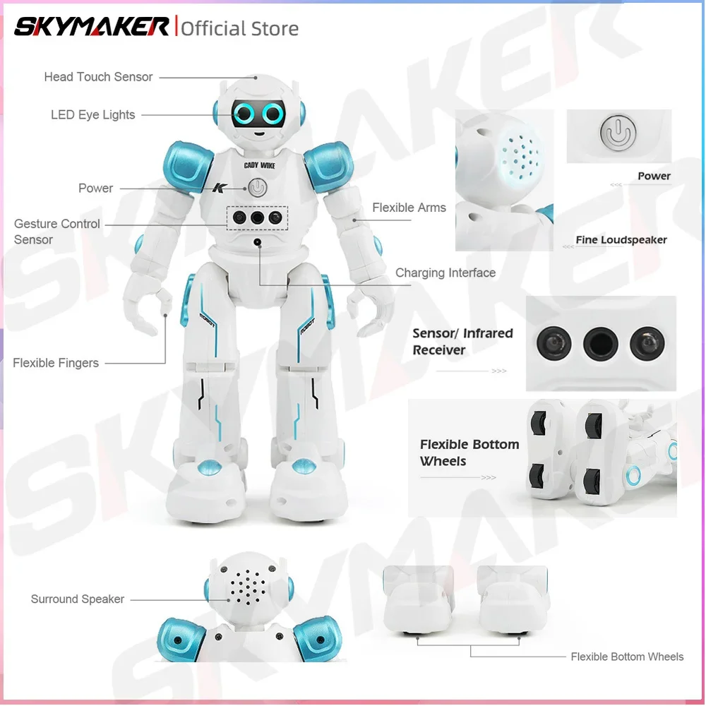 JJRC R11 RC Robot CADY WIKE Gesture Sensing Touch Intelligent Programmable Walking Dancing Smart Robot Toy for Children Toys