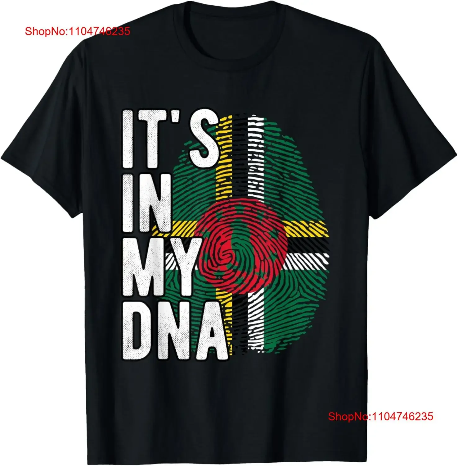 

Funny it's in my DNA Dominica flag Fingerprint T Shirt vintage Washed Stylish graphic designer clothes Comfortable Breathable