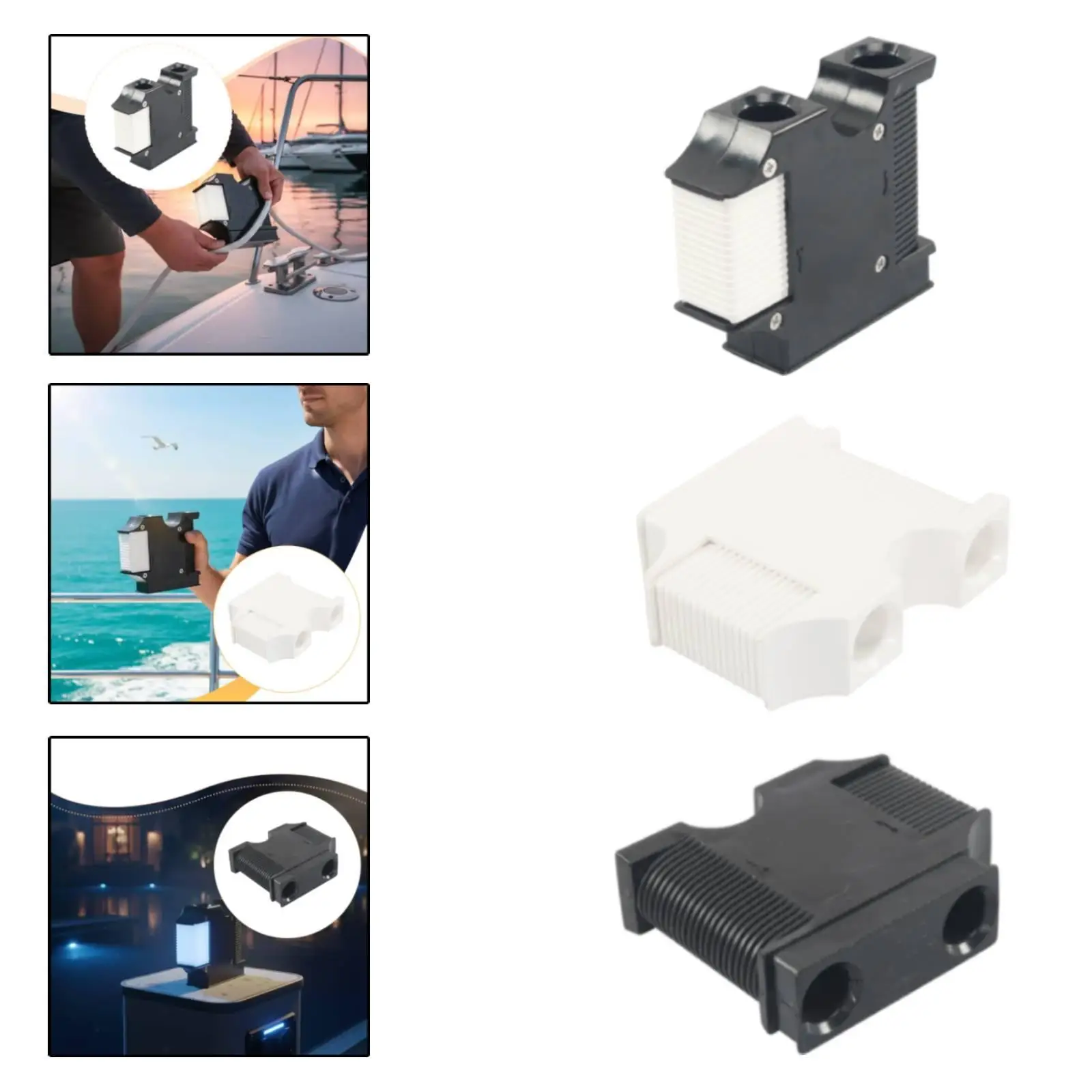 Marine Anticollision Ball Holder Weatherproof Plastic Clamp Fixed Cable Adjuster for Boat and Yacht Accessory