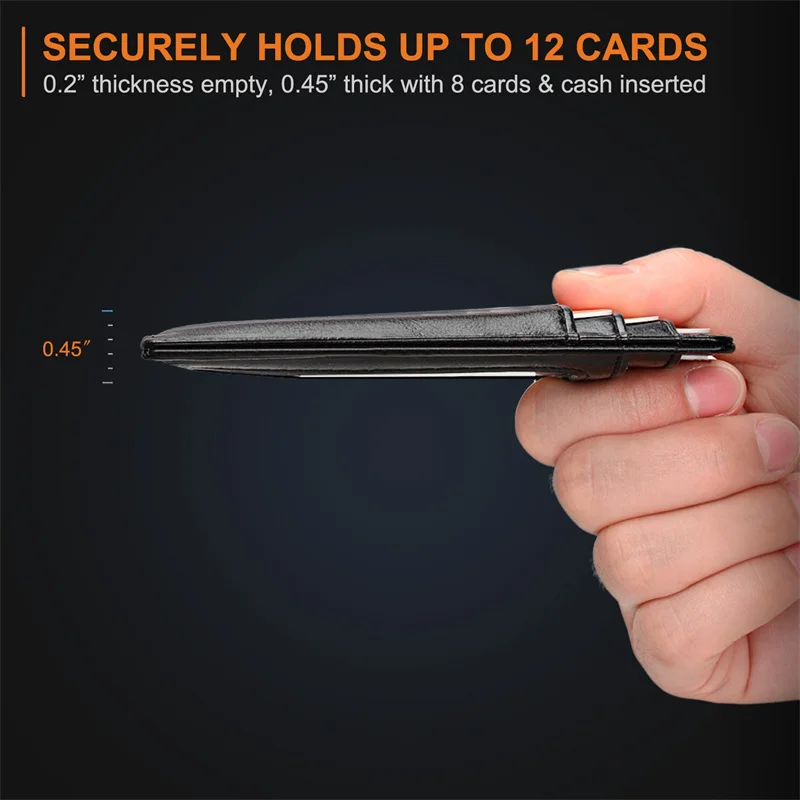 Slim Bank Credit Card Holder Leather Thin ID Cards Anti-theft Coin Pouch Case Bag Wallet Organizer Business Card Cover