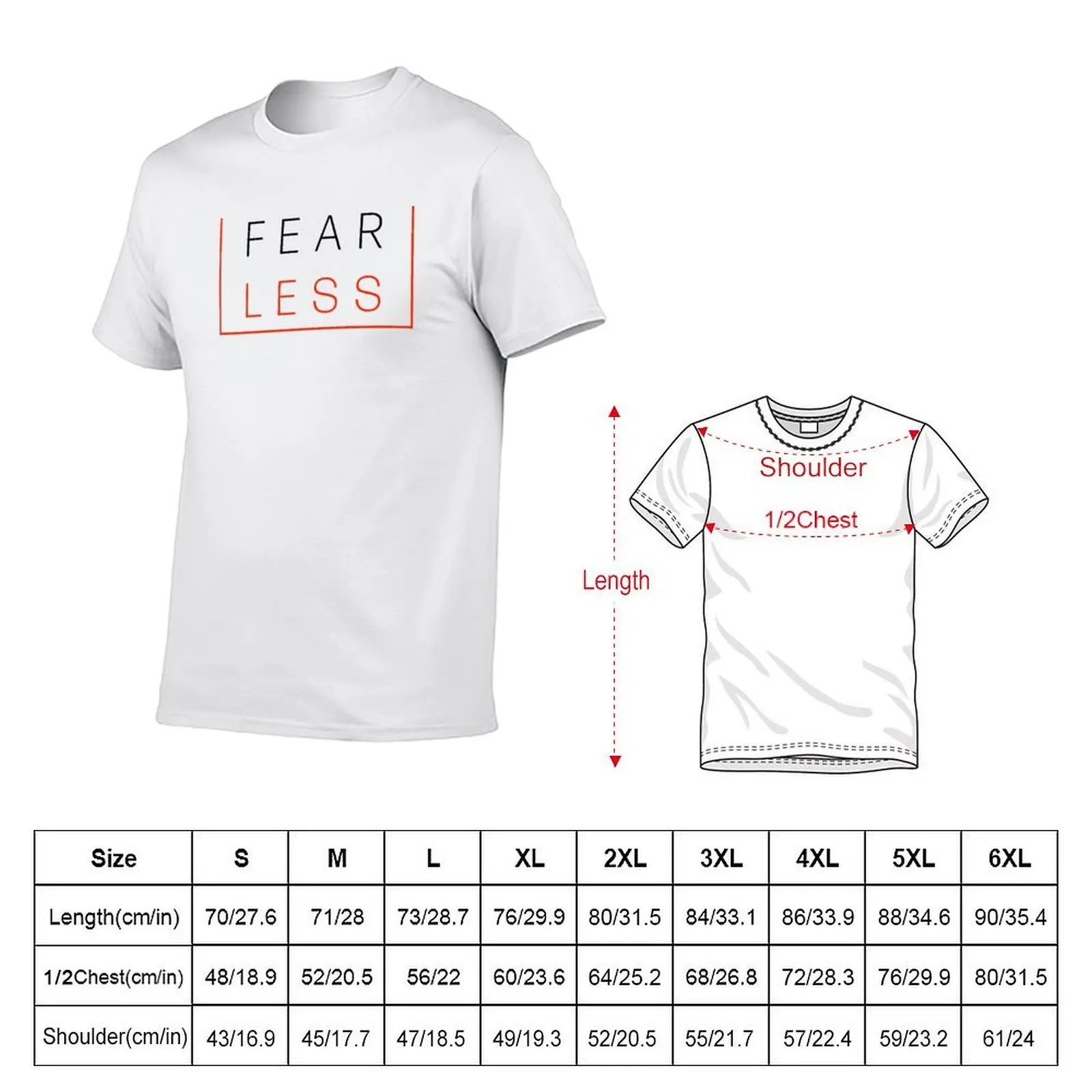 Fear Less T-Shirt plus size tops anime tshirt mens workout shirts