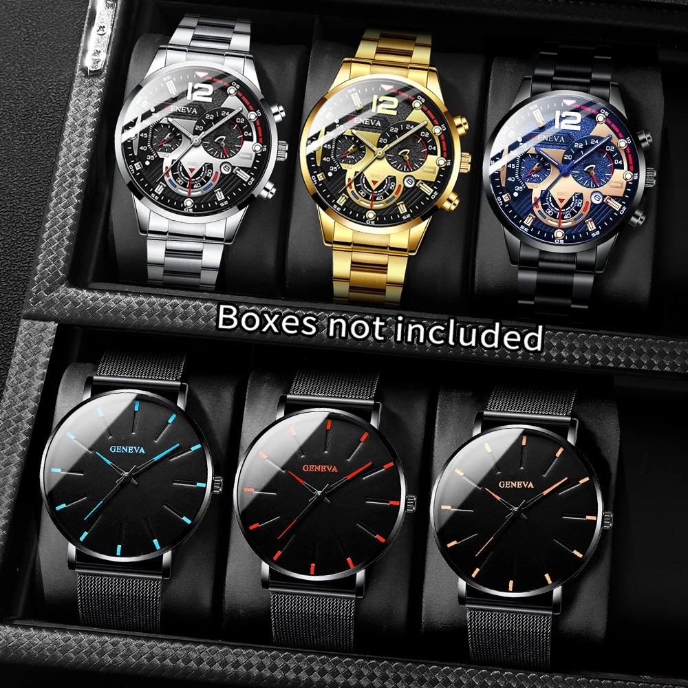 6-piece new watch set, featuring different styles of watches combined, suitable for gifting to colleagues and family members