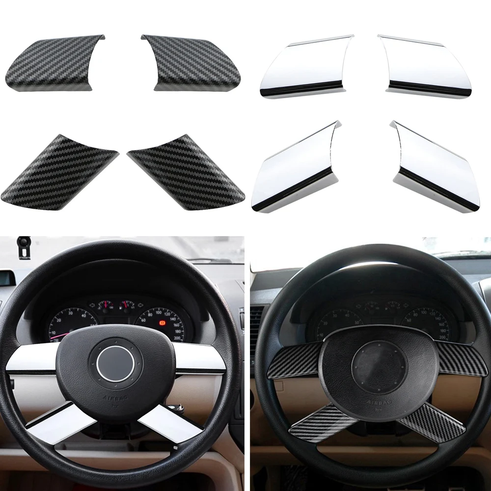 Cubierta Decorativa para el Panel del Volante para Volkswagen VW Polo Fox 2003 2004 2005 2006 2007, Juego de 4 Adhesivos Decorativos