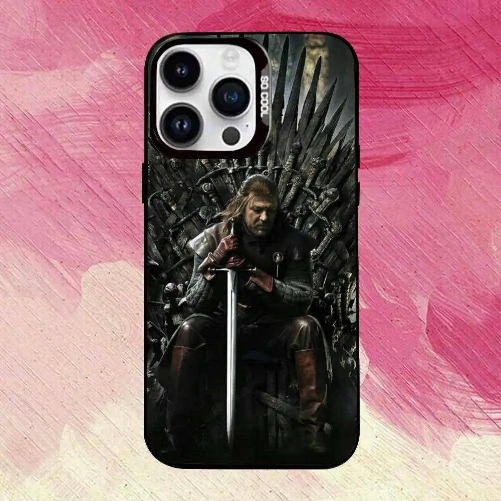 حافظة هاتف Game of T-Thrones The I-Iron T-Throne لهاتف iPhone 17,16,15,14,13,12,11 Plus، Pro Max، غطاء داخلي مطلي بالفضة الملونة #6