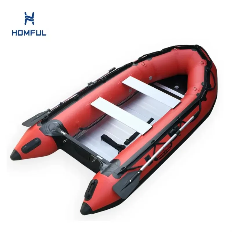 

HOMFUL 10.5 Feet Heavy Aluminum Hull Raft Boat PVC Inflatable Yacht Boat for Fishing