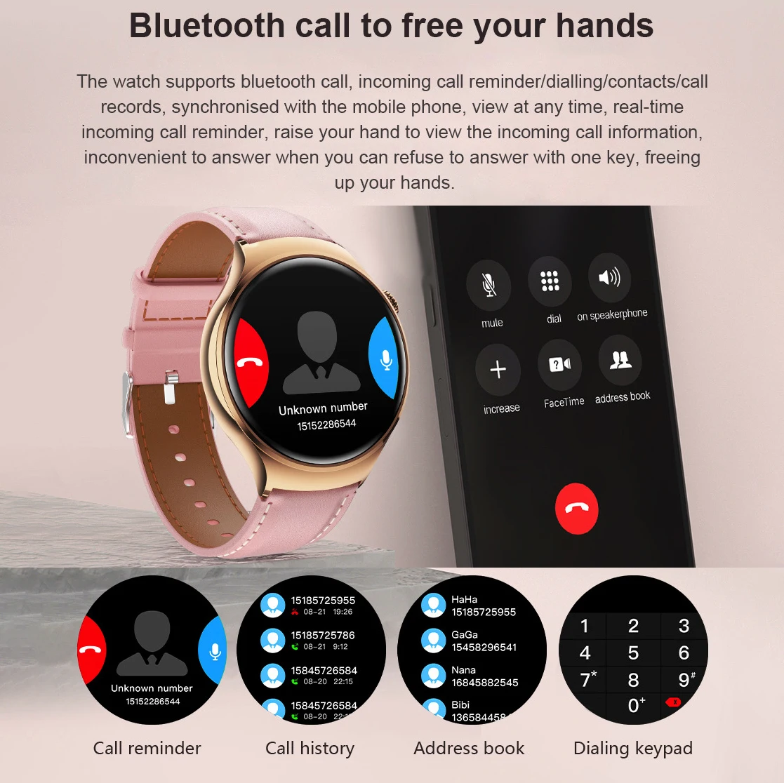 Blue Tooth Anruf Smartwatch Frauen Sport Fitness NFC Smart Uhren Männer Herzfrequenz Gesundheit Monitor Drahtlose Lade Informationen Push