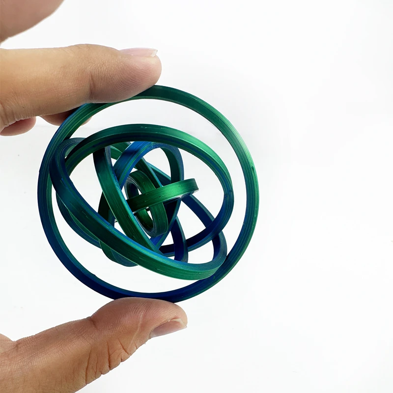 3d Printed Rotating Stress Relief Disk Creative Spiral Polygonal Toy Stereo Fingertip Gyroscope Infinite Flip Desk Ornament