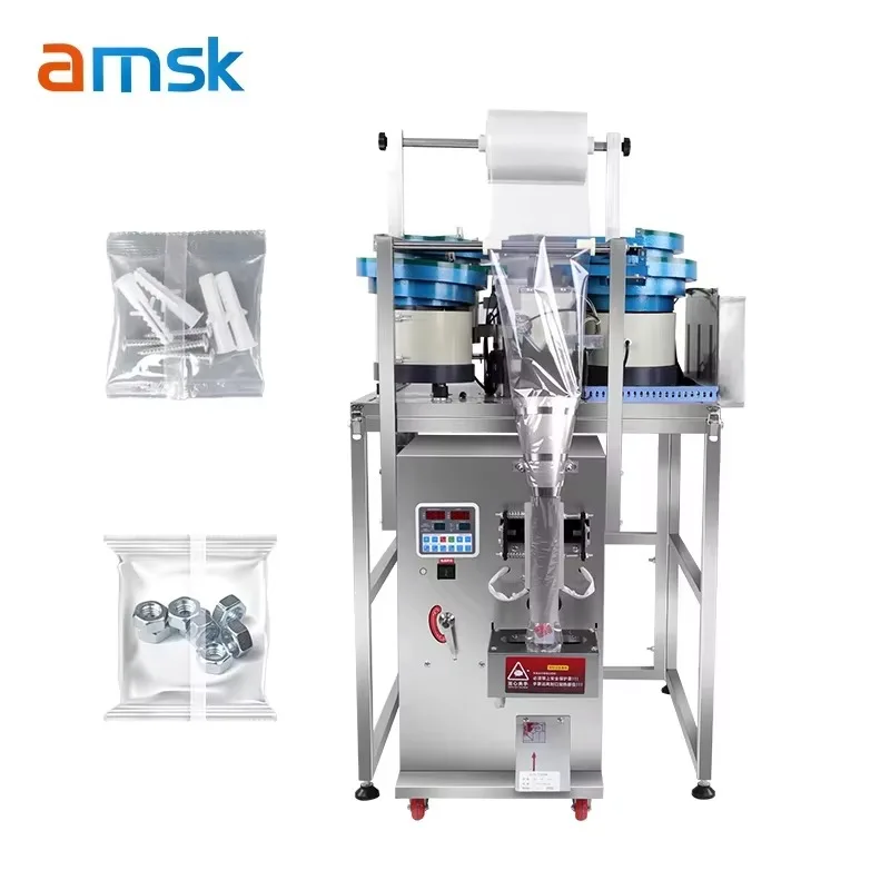 Fully Automatic Vibrating Plate Plastic Bag Packaging Machine For Food Beverage Motor PLC Core Screw Counting Included