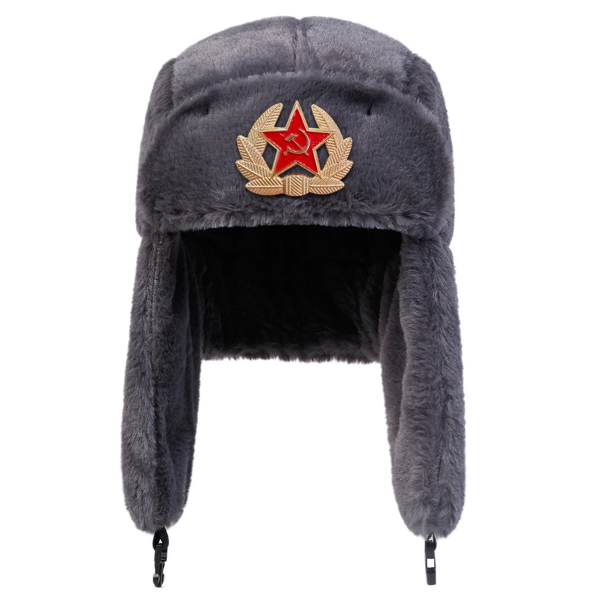 Unisex Lei Feng Mütze mit fünfzackigem Stern-Label, Wintermütze mit Ohrenklappe, warme Skimütze, Bombermütze für Outdoor-Aktivitäten im Schnee – Detail 10