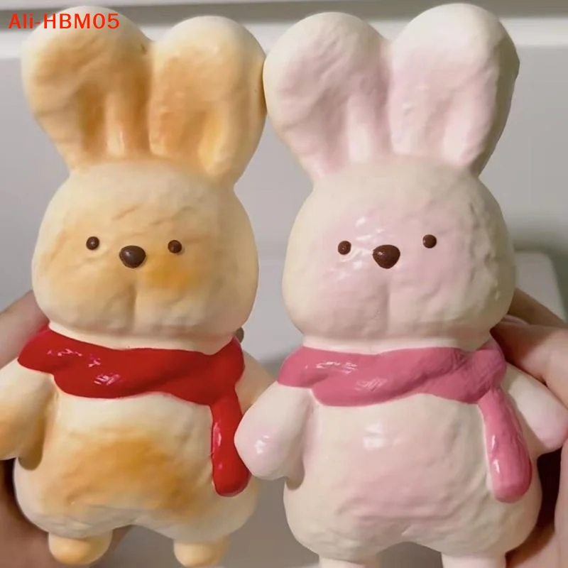 (HB05)Cute  Bread Bunny Toys Soft Slow Rising Texture Lovely Scarf Design For Stress Relief Desk Decor Kids Gifts