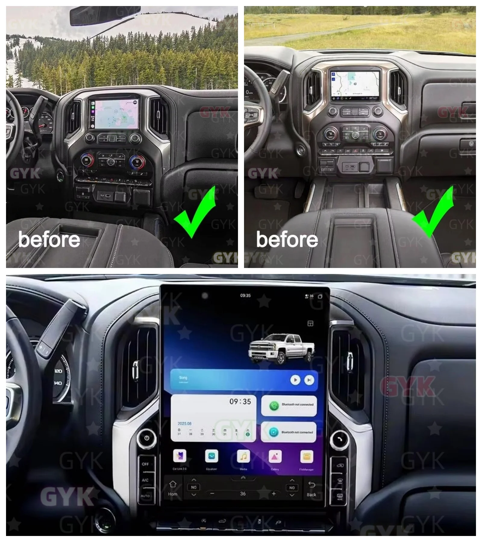 16.2 Android Car Radio For Chevrolet Silverado GMC Sierra 2019-2023 Carplay Car Radio GPS Navigation Multimedia Touch Screen
