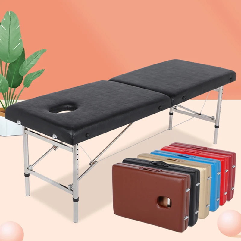 

Black Facial Massage Tables Portable Pedicure Lash Folding Bed Beauty Headboards Camas Portatil Massage Furniture MQ50MB