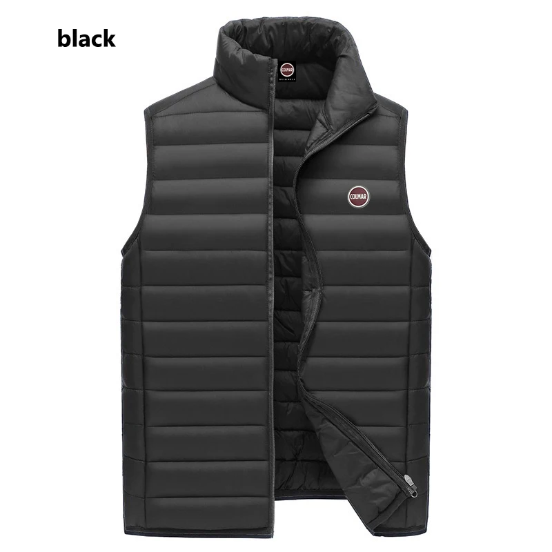 Autumn Winter Men\'s Womens Sleeveless Padded Vest Silicone logo With Zipper Front Plain Going Out Basic Quilted Jacket