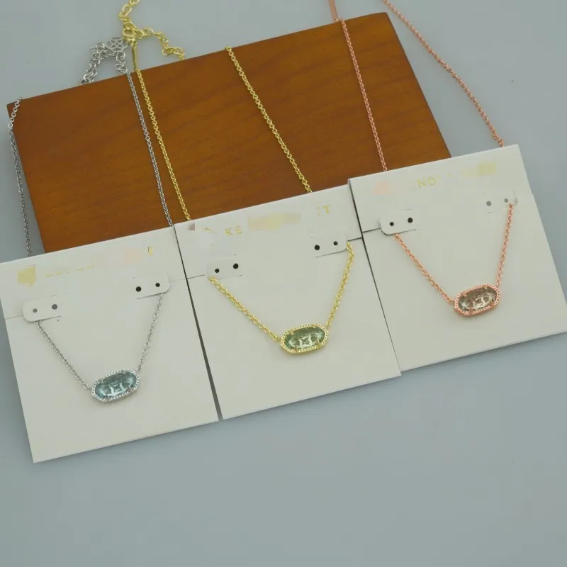 KS اتجاهات الموضة الأوروبية والأمريكية، قلادة قصيرة حلوة وجديدة وبسيطة، بيضاوية الشكل من العقيق الأزرق الفاتح والكريستال الجير