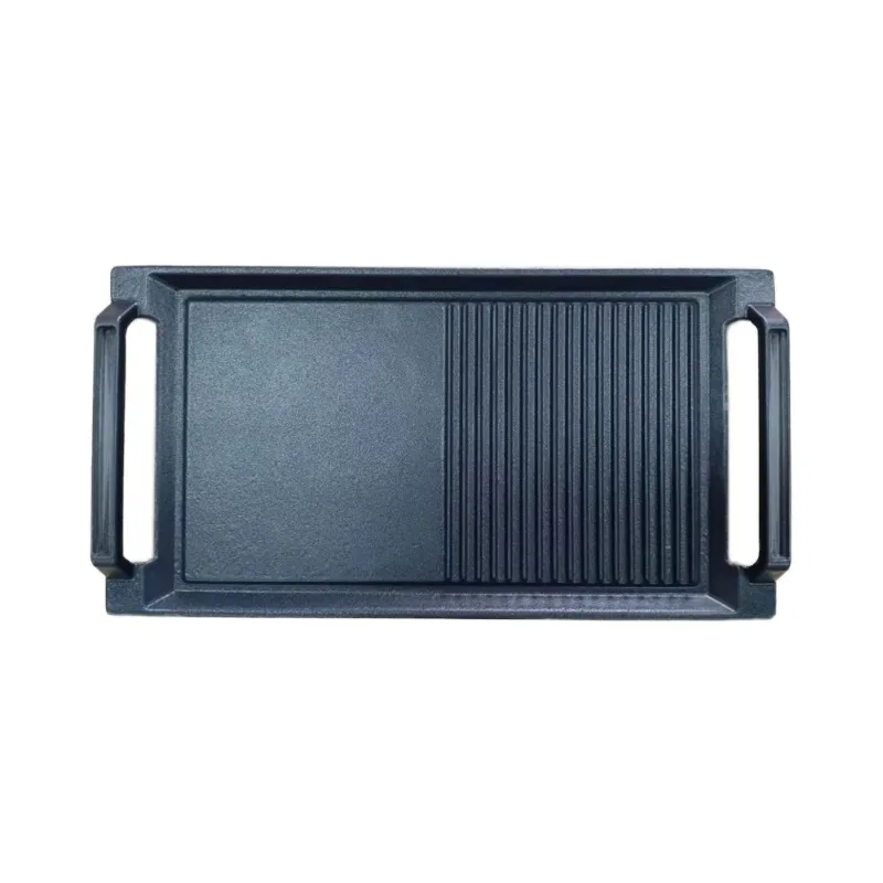 Cast iron rectangular non-stick baking pan for grill Black square baking pan