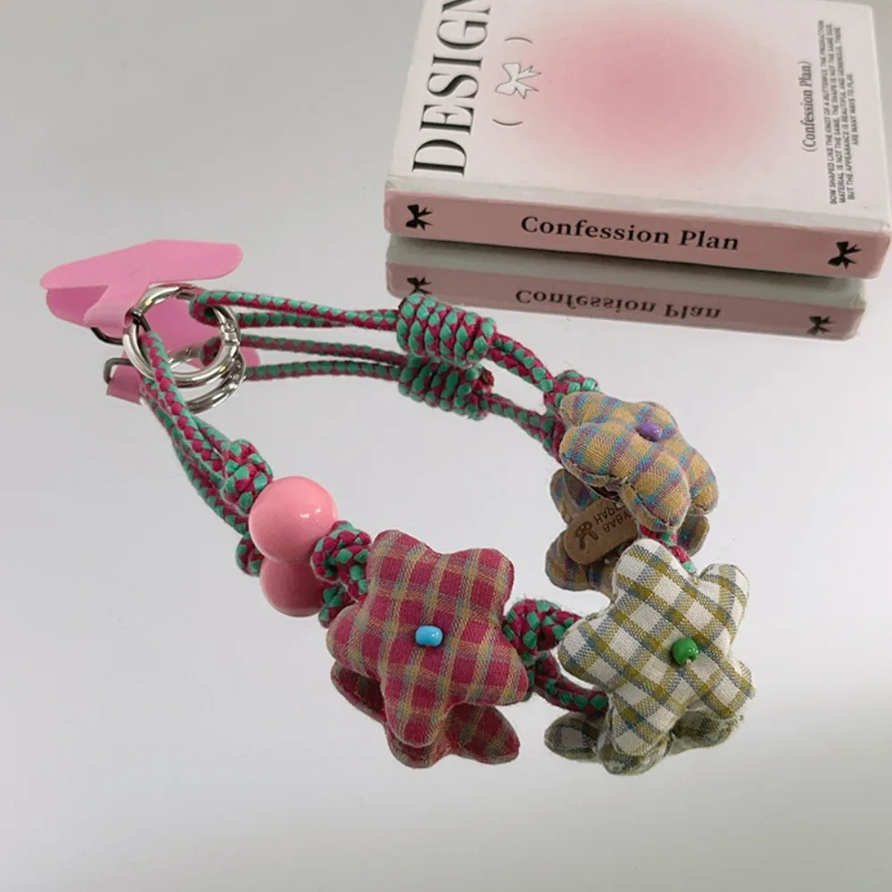 

Creative Handmade Japanese Flower Bead Bracelet Mobile Phone Universal Lanyard Keychain Bag Charm Decorative Pendant Accessories