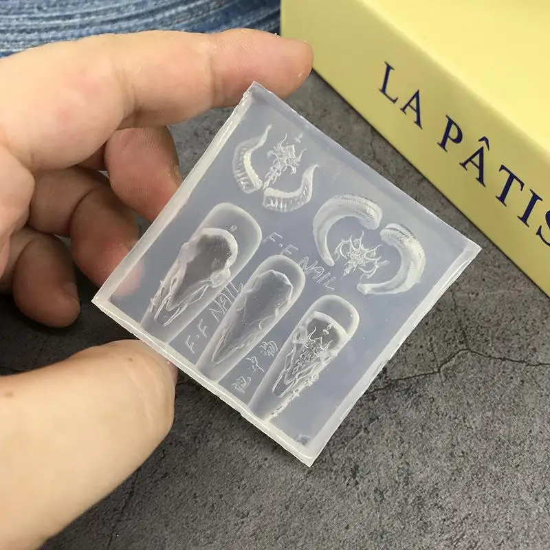 양머리 3D 실리콘 몰드 네일 아트 몰드 네일 참 매니큐어 도구 네일 몰드 DIY 수공예 몰드 네일 장식 살롱 용품
