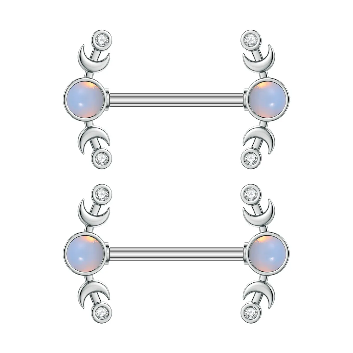 2pcs Heart Nipple Rings 316L Steel Pendant Barbell Shield Piercing for Women Girls Sexy Nipple Piercing Stainless Body Jewelry