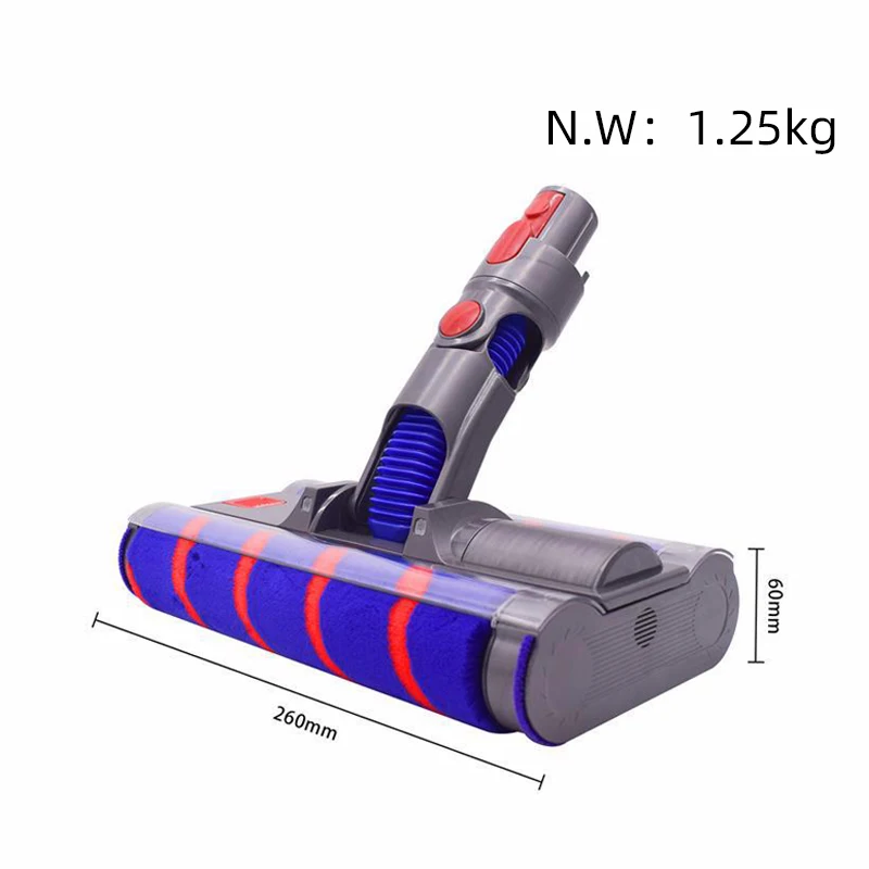 Gemotoriseerde Dubbele Vloer Borstel Hoofd Tool Voor Dyson V8 V7 V10 V11 V15 Stofzuiger Zachte Fluwelen Veegmachine Rolborstel Vervanging