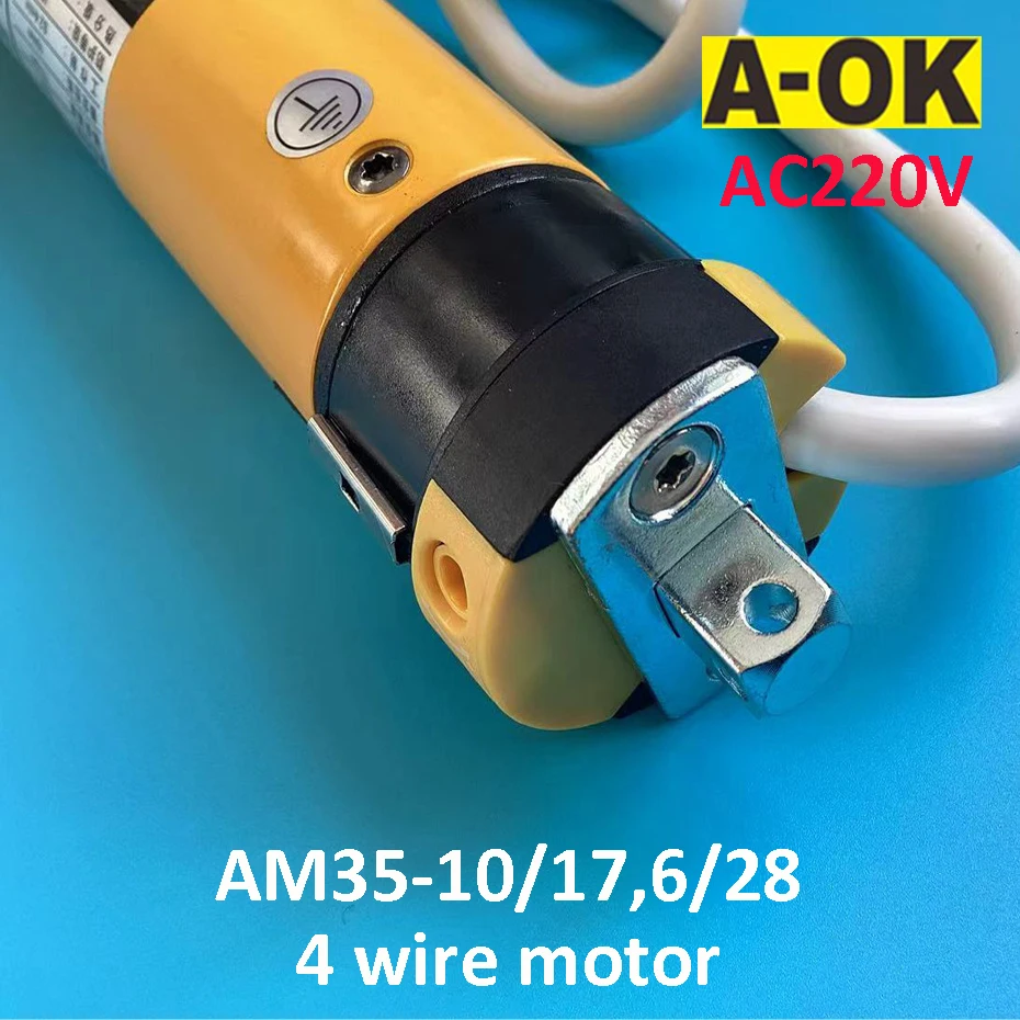 

A-OK AM35 4-проводной трубчатый двигатель для рулонных жалюзи, AM35 10/17, AM35 6/28, для рулонных трубчатых жалюзи 40 мм/45 мм/47 мм/50 мм, AC220V