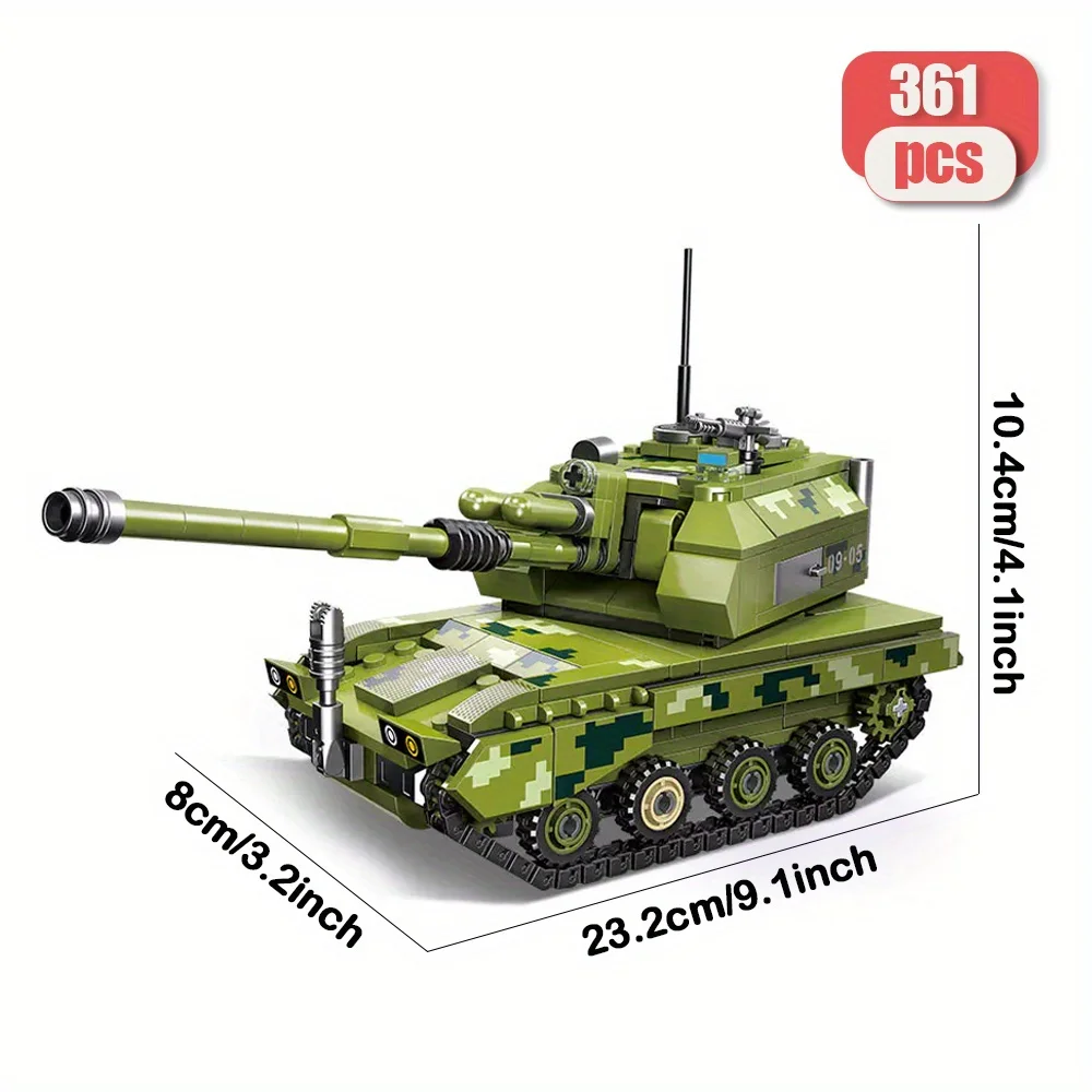 Set di blocchi di costruzione modello serbatoio Technic 361 pezzi Crea adorabili capolavori per la decorazione della stanza Regali di compleanno di Natale perfetti