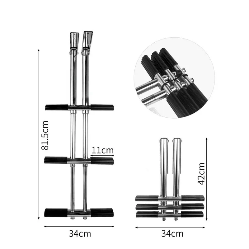 Marine stainless steel launching ladder yacht speedboat hidden folding telescopic ladder deck ladder