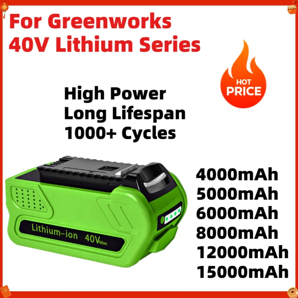 

Replacement for Greenworks 40V 20-Cell Battery Pack Hedge Trimmer Garden Electric Tool Li-ion 4000mAh High Power