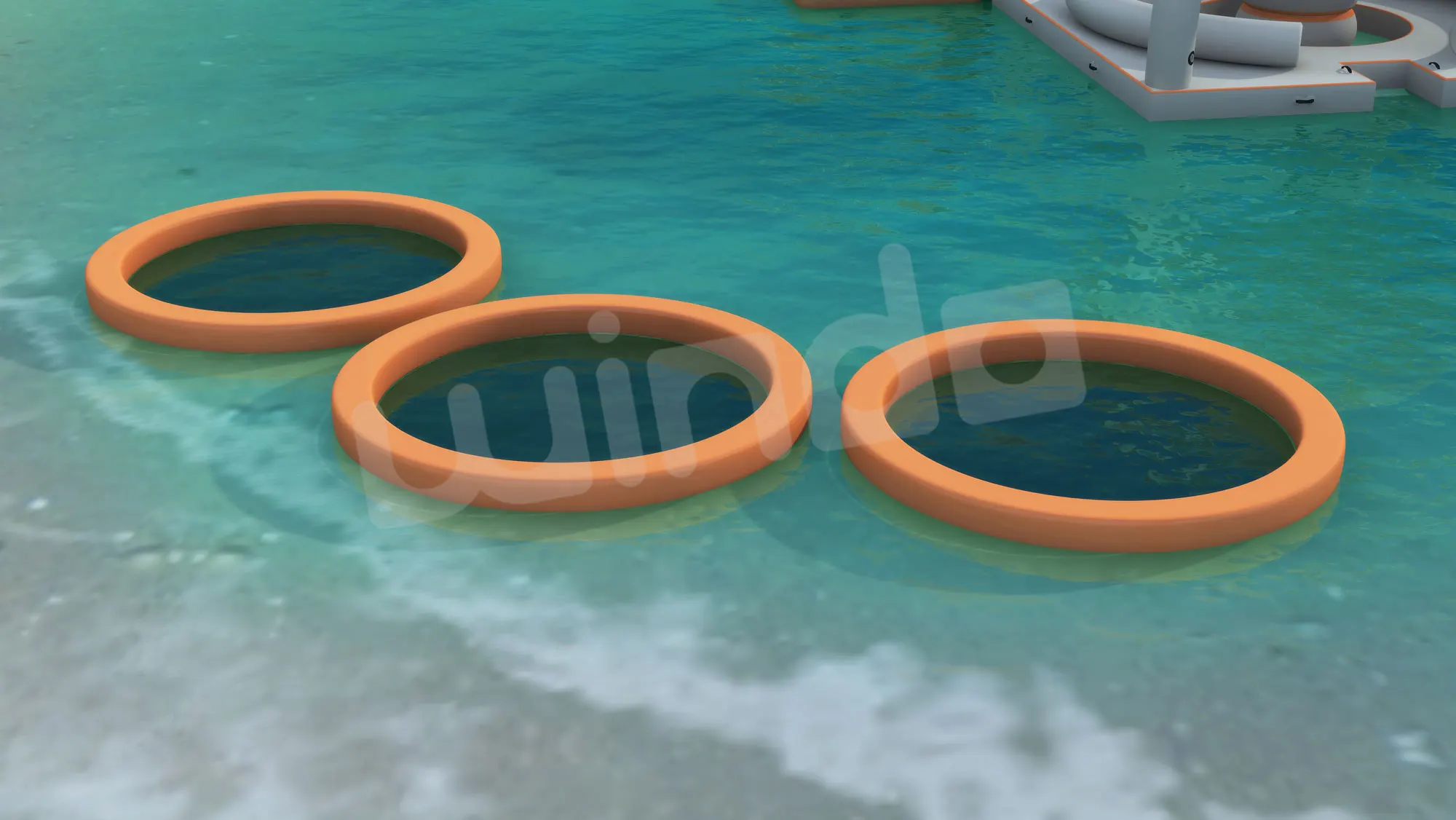 Inflatable Floating Water Park Drop Stitch Eva Pad Mat E Jet Ski Platform Dock With Tent