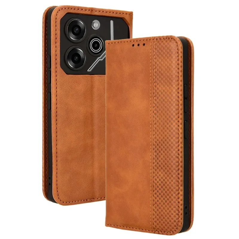 For Tecno Pova 6 Pro 5G Leather Retro Book Stand Flip Cover for Tecno Pova6 Pro Magnetic Wallet Card Slot Holder Phone Bag Shell